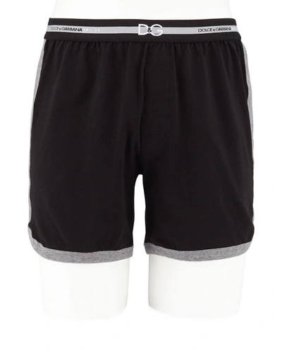 Dolce & Gabbana Men's Jersey Boxer Shorts In Black