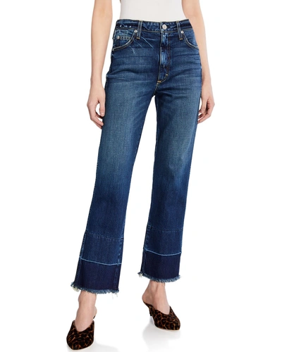 Amo Denim Bella High-rise Jeans With Released Hem In Shades Of Blue