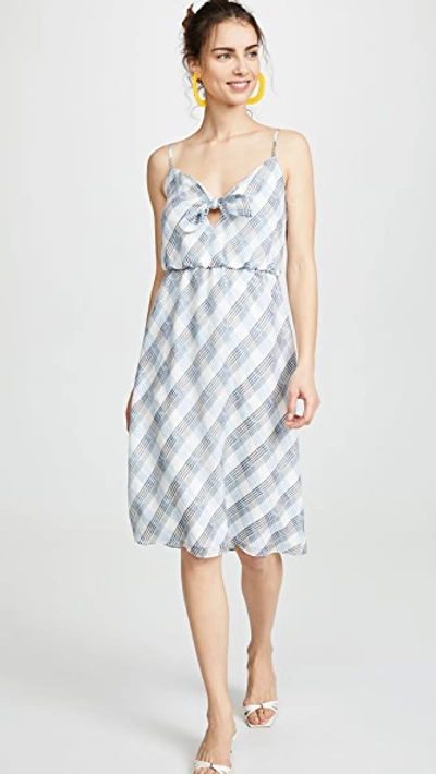 Joie Abiah Front Tie Silk Dress In Porcelain