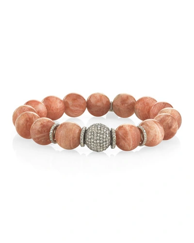 Sheryl Lowe 12mm Sunstone & Multi-pave Diamond Bracelet