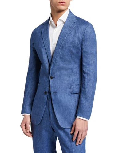 Ralph Lauren Men's Hadley Two-button Linen Jacket In Blue