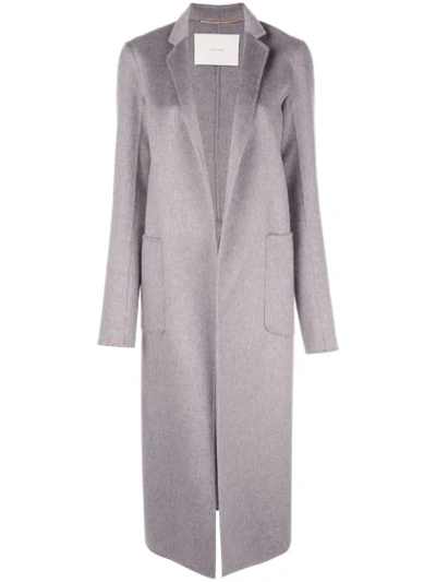 Adam Lippes Midi Length Cashmere Coat In Grey