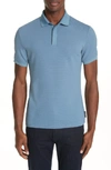 Emporio Armani Slim Fit Textured Jersey Polo In Blue