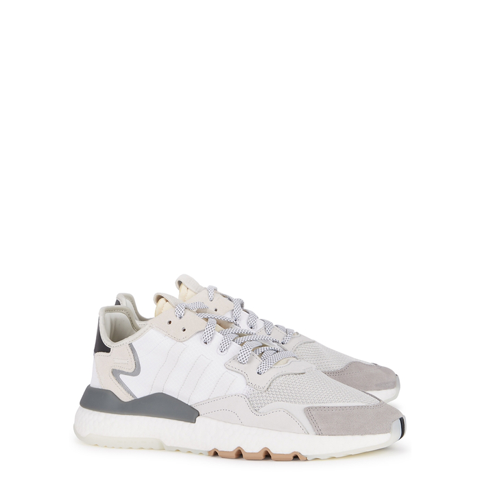 Adidas Originals Nite Jogger Nylon And Mesh Trainers In White