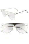 Tom Ford Winter Two-tone Mirrored Aviator Sunglasses In Rhodium/ Grey/ Clear W Silver