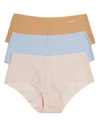 Calvin Klein Invisibles Hipsters, Set Of 3 In Spring Blue/bare/nymph's