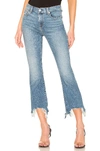 7 For All Mankind Slim-kick Chewed Hem High Rise Cropped Flare Jeans In Sloan Vintage 3 In Blue