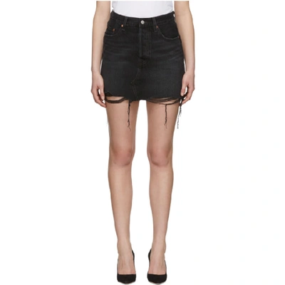 Levi's Deconstructed Denim Mini Skirt In Ill Fated