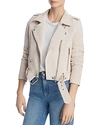 Blanknyc Suede Moto Jacket In White Sand