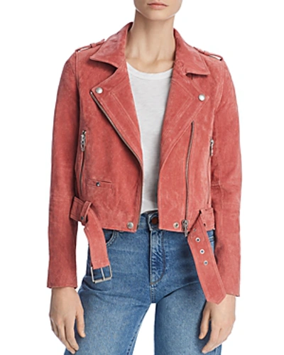 Blanknyc Suede Moto Jacket In Dusty Coral