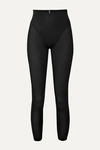 Adam Selman Sport Ribbed-knit Nylon Leggings In Black