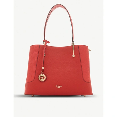 Dune Dorriss Faux-leather Tote Bag In Red-plain Synthetic