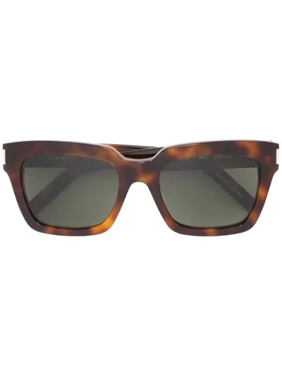 Saint Laurent 419713y9909 Square-frame Sunglasses In Brown