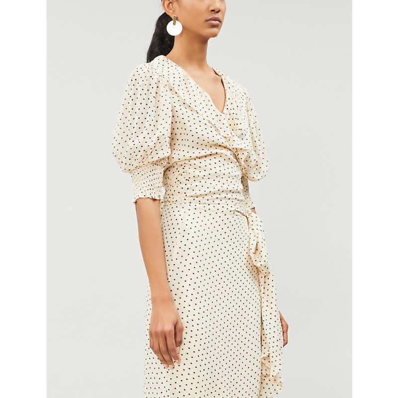 ganni georgette wrap top