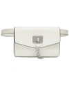 Dkny Elissa Leather Belt Bag, Created For Macy's In White/silver