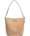Dkny Sullivan Leather Bucket, Created For Macy's In Latte/iconic Blush/silver