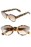 Kenzo 58mm International Fit Round Sunglasses In Blonde Havana/ Gradient Brown