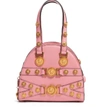 Versace Small Tribute Studded Leather Satchel - Pink In Shell Pink/ Tribute Gold