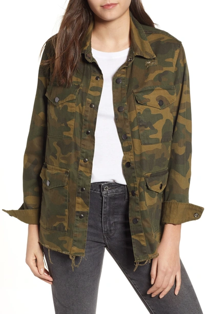 Blanknyc Reversible Camouflage Denim Jacket In Army Brat