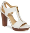 Michael Michael Kors 'berkley' T-strap Sandal In White Vachetta Leather