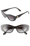 Dolce & Gabbana Cat-eye Logo Heart Sunglasses In Black