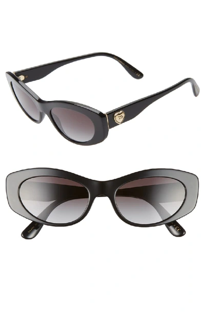 Dolce & Gabbana Cat-eye Logo Heart Sunglasses In Black