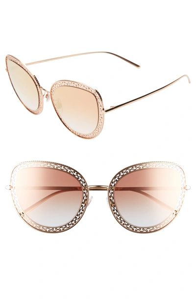 Dolce & Gabbana 54mm Cat Eye Sunglasses In Gold/ Pink