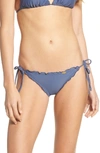 Luli Fama Wavy Brazilian Side Tie Bikini Bottoms In Azueljo