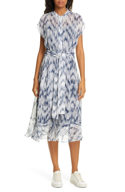 Club Monaco Dremah Silk Midi Dress In Navy Multi ModeSens