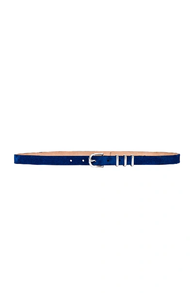 Rag & Bone Jet Skinny Suede Belt In Cobalt