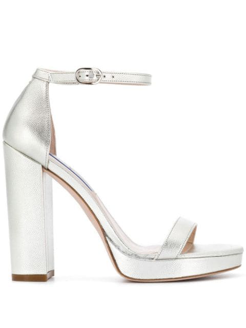 stuart weitzman silver platform sandals