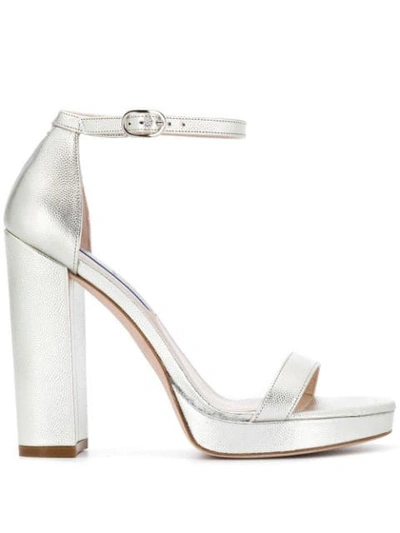 Stuart Weitzman Platform Sandals In Silver