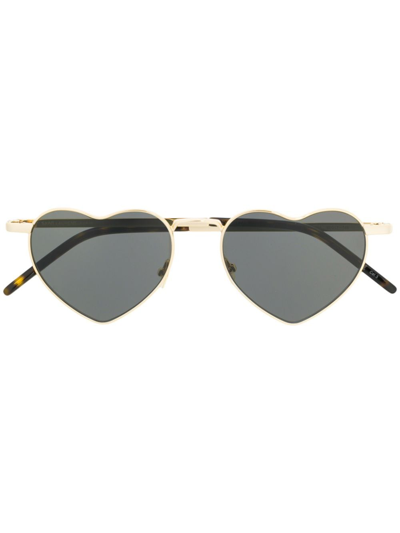 Saint Laurent Sl301 Heart-frame Sunglasses In Black