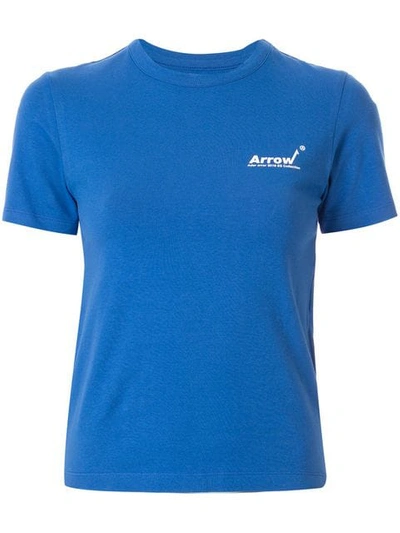 Ader Error Logo Print Slim Fit T-shirt In Blue