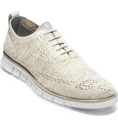 Cole Haan Zerogrand Stitchlite Wingtip In Harbor Mist Knit