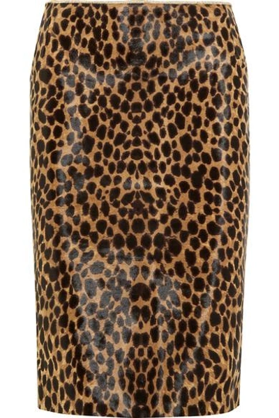 Ronald Van Der Kemp Leopard-print Calf Hair Pencil Skirt | ModeSens