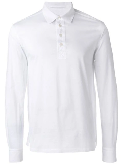 Ermenegildo Zegna Longsleeved Polo Shirt In White