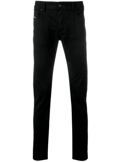 Diesel Low Rise Slim Fit Jeans In Black