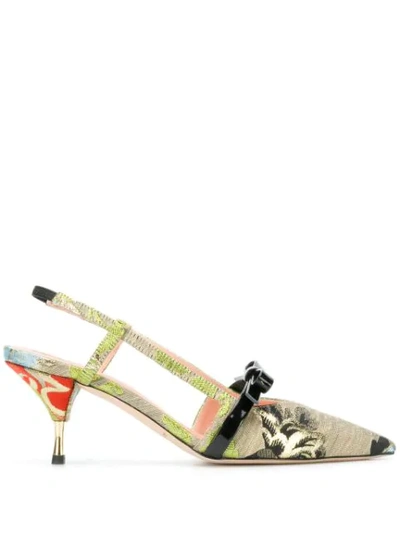 Rochas Slingback Sandals In Neutrals