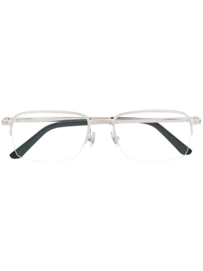 Cartier Metallic Framed Glasses In Silver