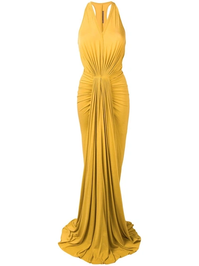 Rick Owens Lilies Draped Front Gown - Yellow