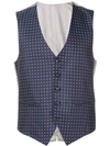 Paoloni Patterned Waistcoat In Blue