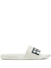 Ferragamo Men's Amos Slide Sandals In White