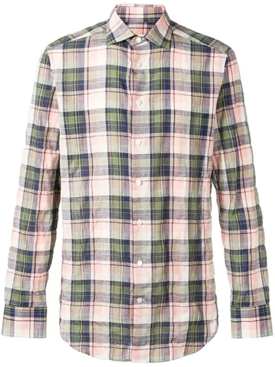 Etro Plaid Spread Collar Shirt In Blue