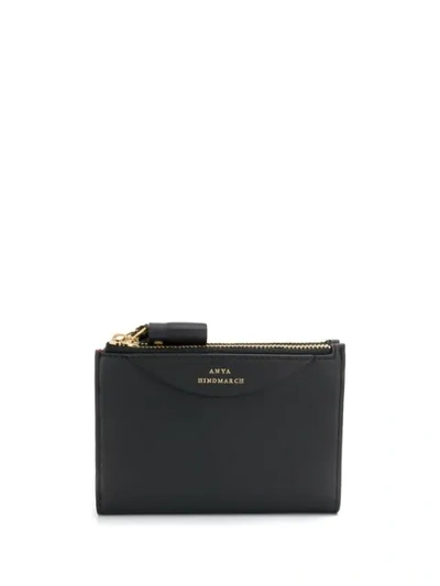 Anya Hindmarch Small Double Zipped Wallet In Black