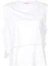 Alexander Wang T Twisted Layered Tank Top In White