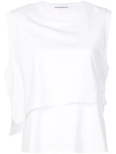 Alexander Wang T Twisted Layered Tank Top In White