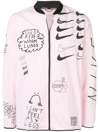 Nike Nathan Bell Printed Running Jacket - Pink | ModeSens