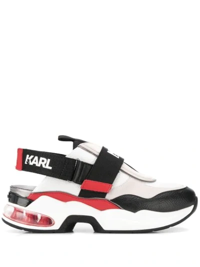Karl Lagerfeld Logo Slingback Flatform Sneakers In Black