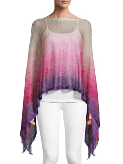 Missoni Sheer Ombre Poncho In Pink